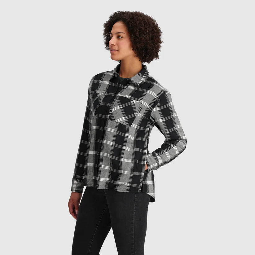 Outdoor Research Women's Feedback Flannel Twill Shirt Black Paid