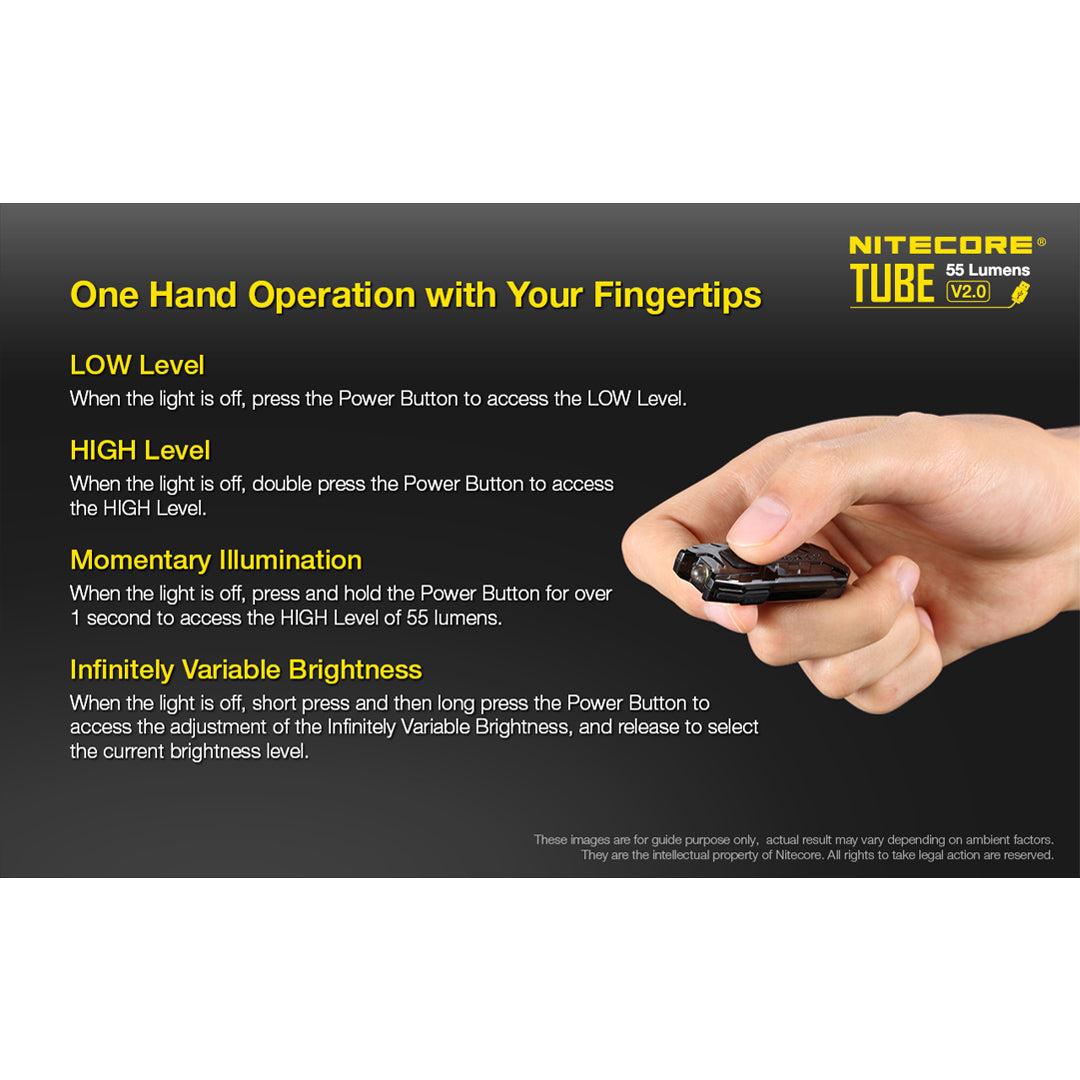 Nitecore TUBE v2 55 Lumen Rechargeable Keychain Flashlight