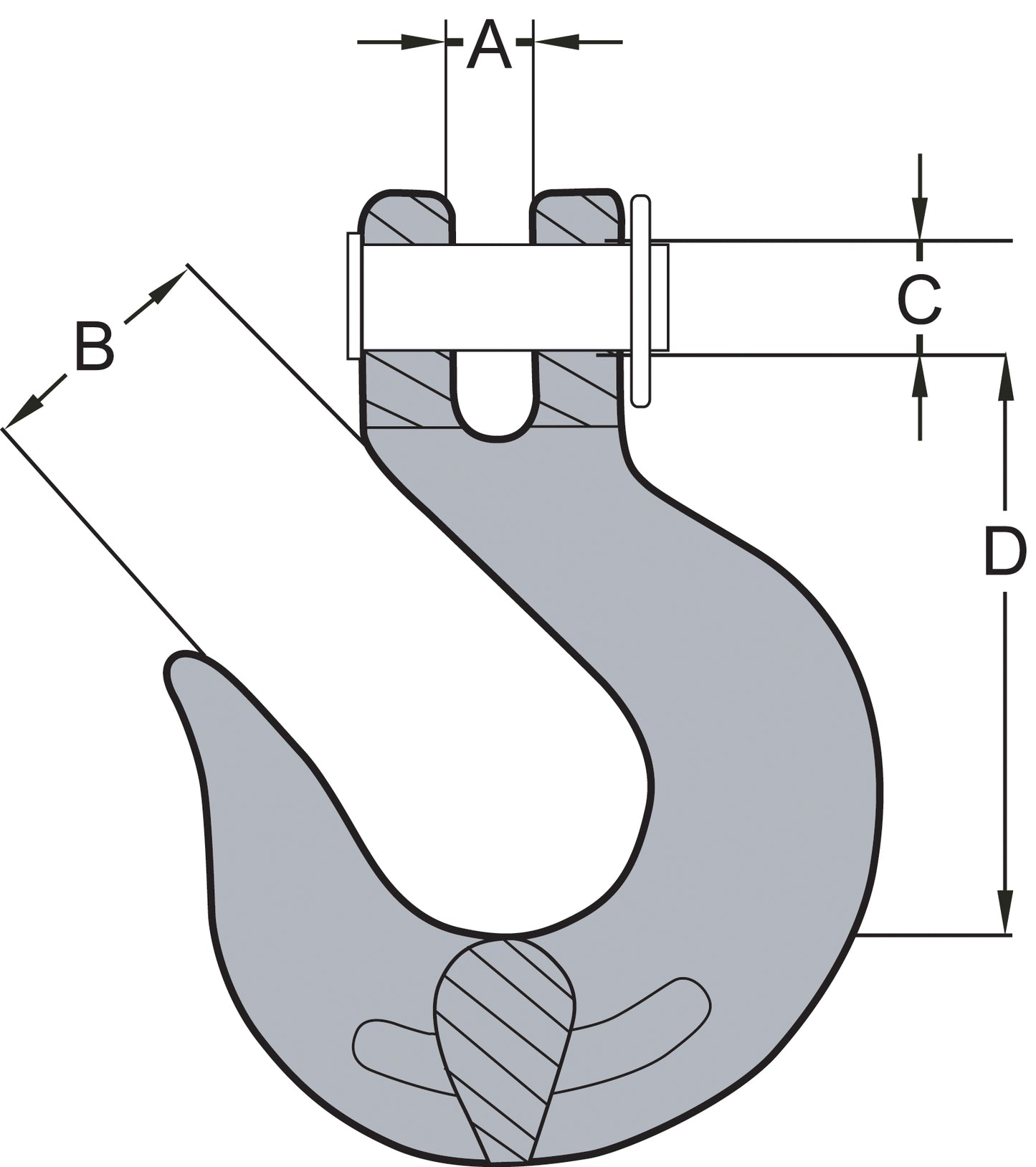 8015466 Peerless 3/8" G70 Transport Clevis Slip Hook w/Latch