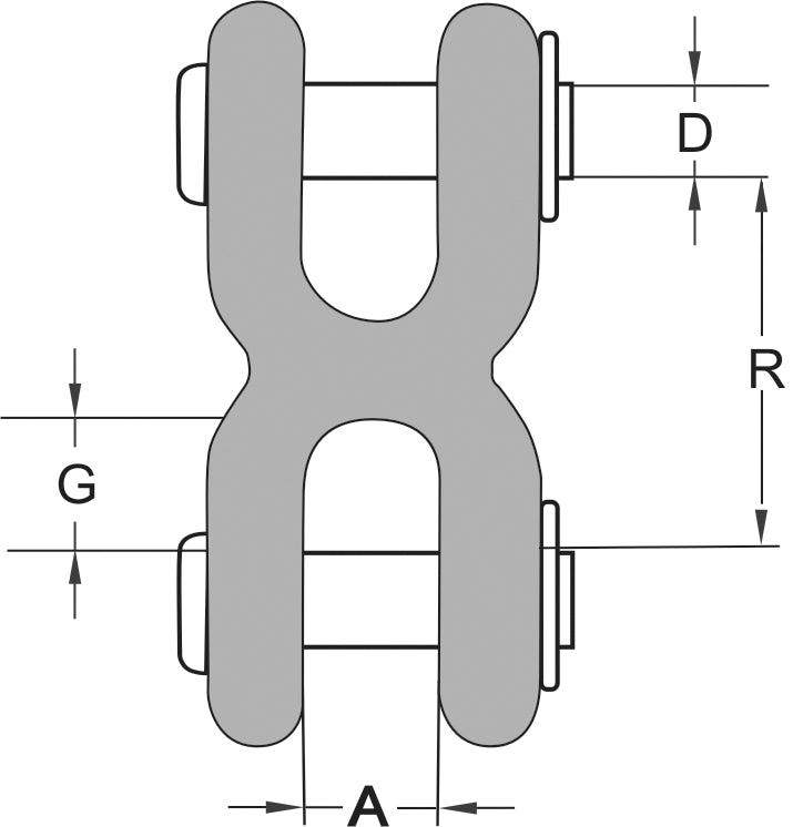 8057430 Peerless 5/16-3/8" G70 Transport Double Clevis Link