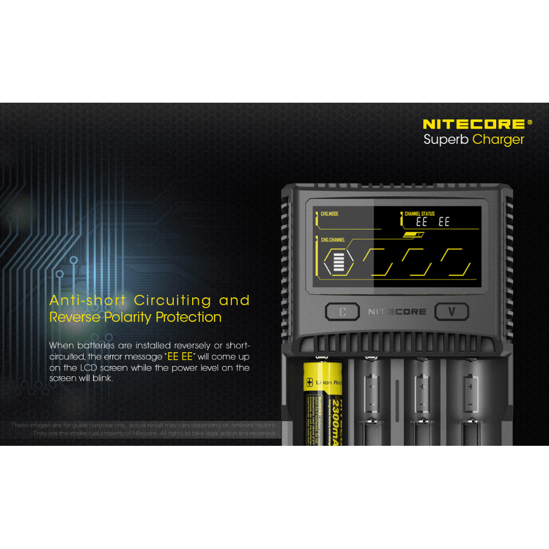 Nitecore SC4 Superb Charger 4-Slot Universal Charger for 18650 17650 17670 RCR123A 16340 14500 Batteries