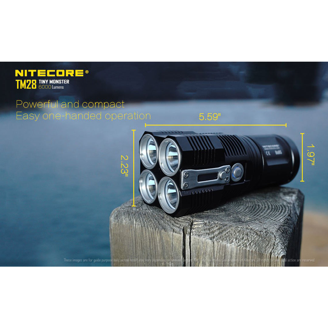 Nitecore TM28 6000 Lumen Tiny Monster LED Flashlight with 4x 3100mAh IMR18650