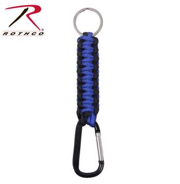 Rothco Thin Blue Line Paracord Keychain with Carabiner