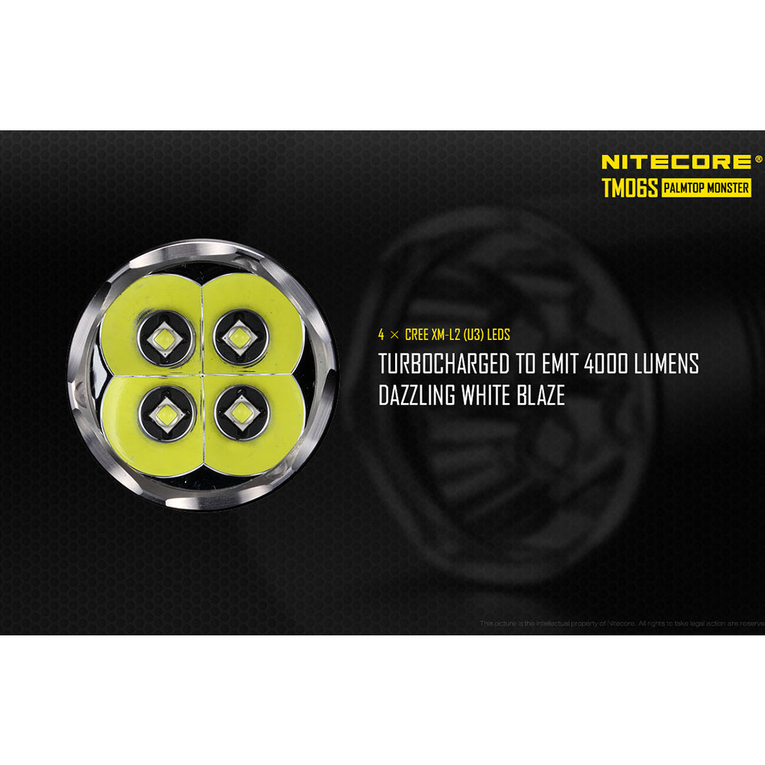 Nitecore TM06S 4000 Lumen 393 Yards CREE XM L2 U3 LED Flashlight