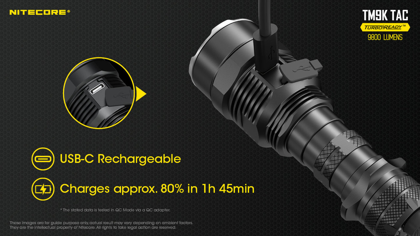 Nitecore TM9K TAC 9800 Lumen USB-C Rechargeable Flashlight