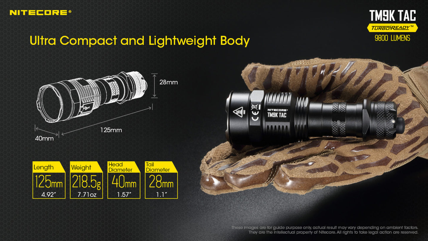Nitecore TM9K TAC 9800 Lumen USB-C Rechargeable Flashlight
