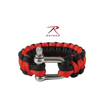Rothco Thin Red Line Paracord Bracelet with D-Shackle 9