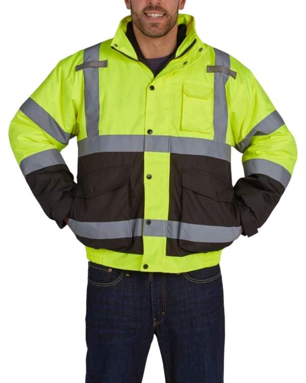 Utility Pro Hi-Vis Bomber Jacket with Removable Fleece and Teflon Fabric Protector UHV563