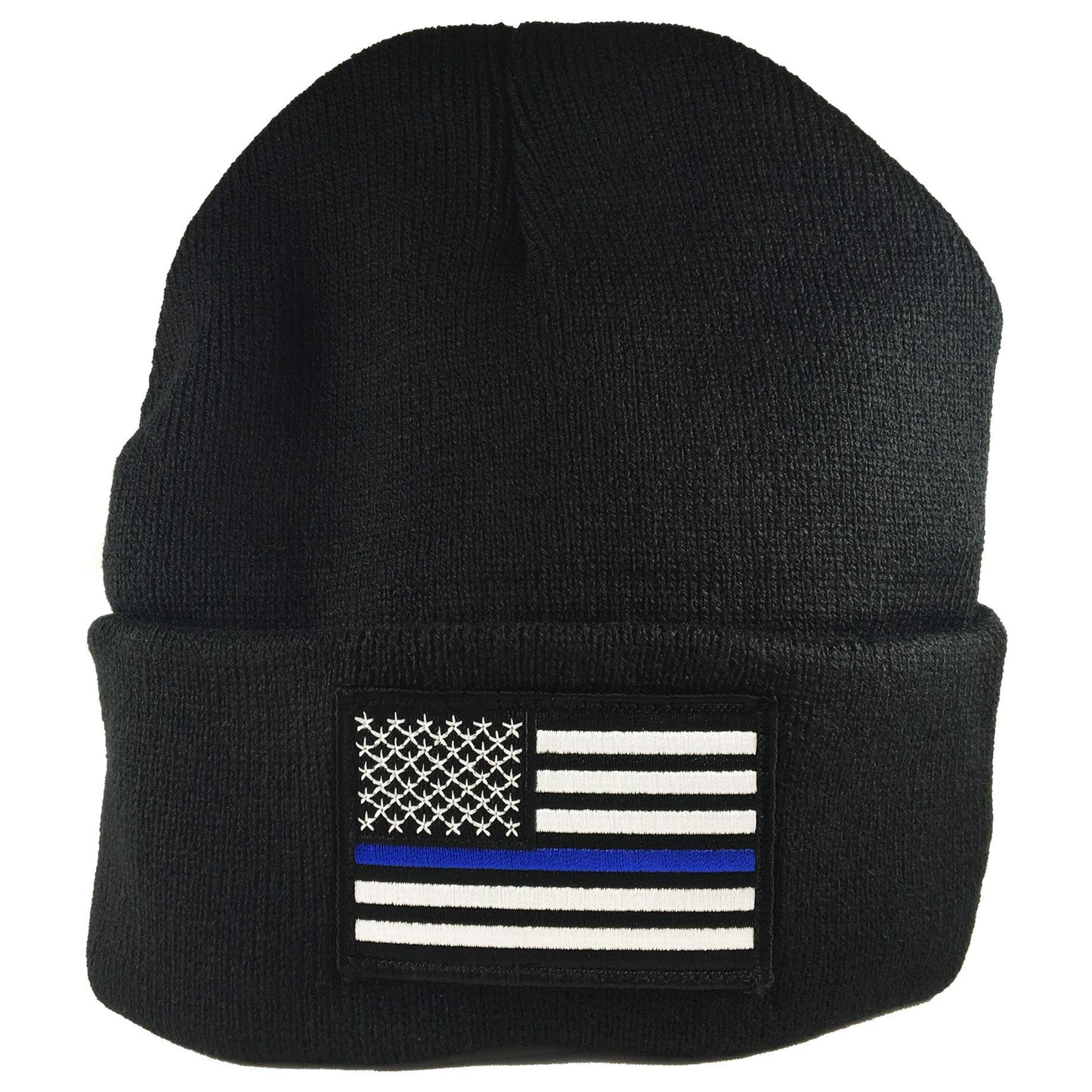 Thin Blue Line Flag Embroidered Beanie
