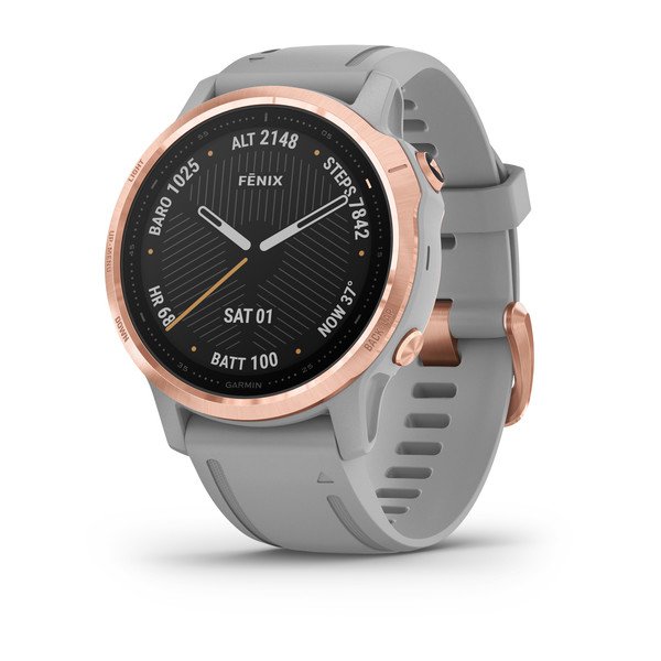 Garmin fēnix® 6S Sapphire, Rose Gold-Tone with Powder Gray Band
