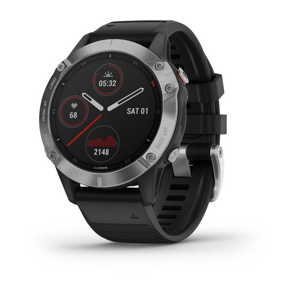 Garmin fēnix® 6, Silver with Black Band GPS Watch