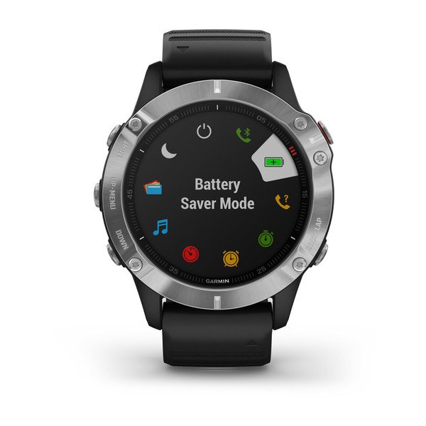Garmin fēnix® 6, Silver with Black Band GPS Watch