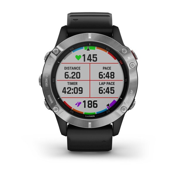 Garmin fēnix® 6, Silver with Black Band GPS Watch