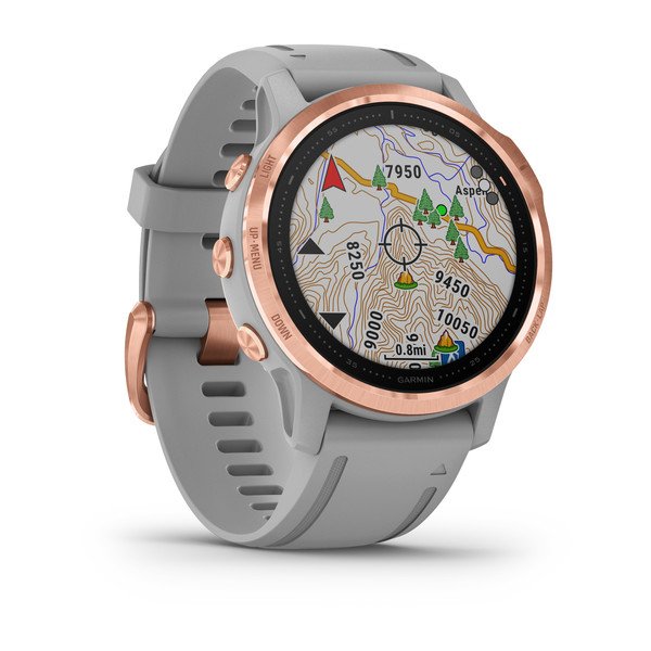 Garmin fēnix® 6S Sapphire, Rose Gold-Tone with Powder Gray Band