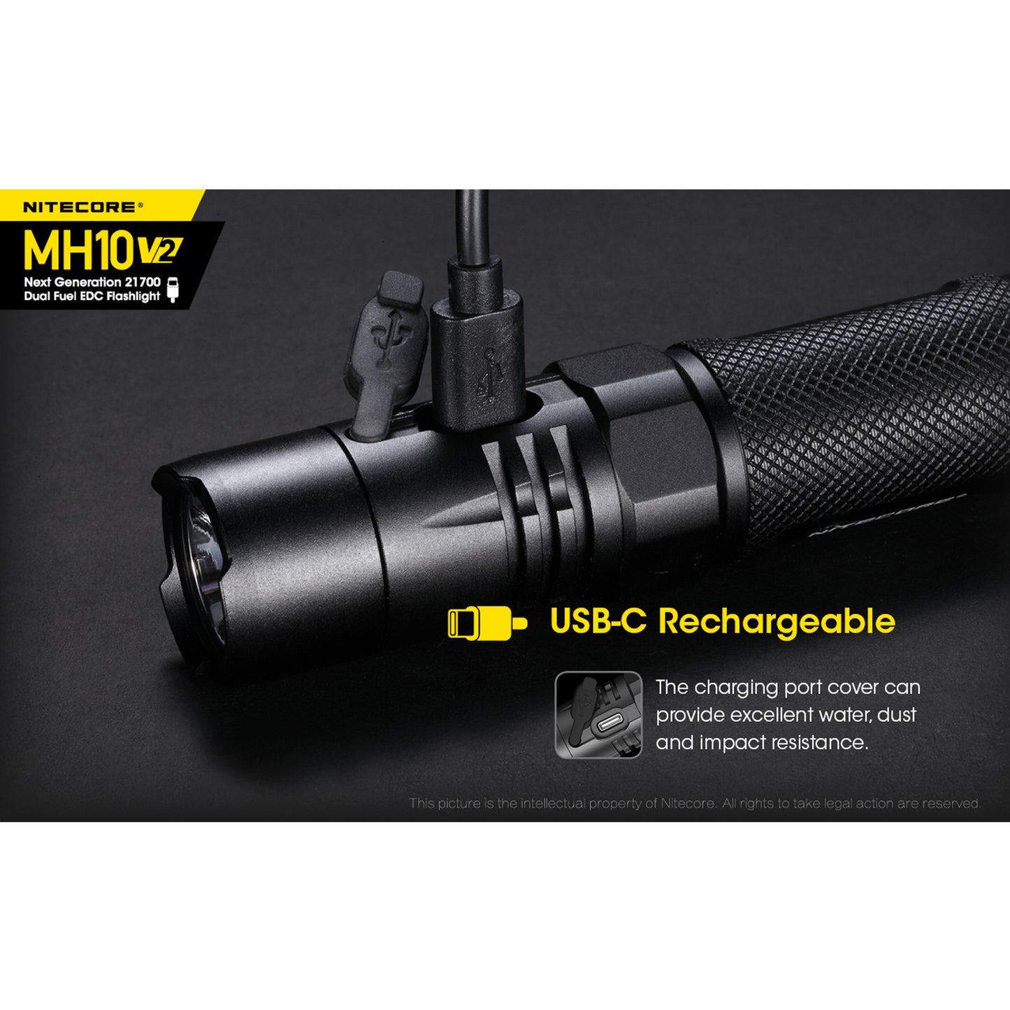 Nitecore MH10 v2 1200 Lumen USB-C Rechargeable Flashlight
