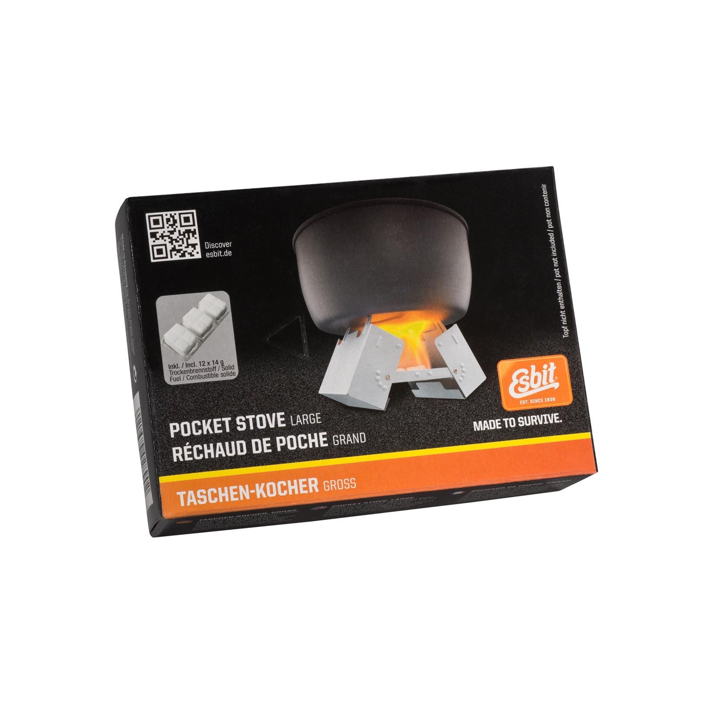 ESbit Large pocket stove w/12 pc. fuel