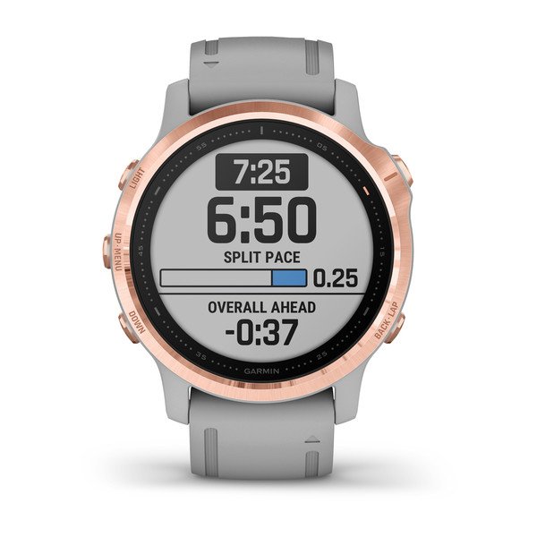 Garmin fēnix® 6S Sapphire, Rose Gold-Tone with Powder Gray Band