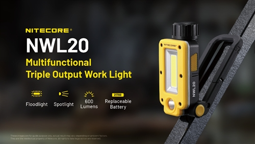 Nitecore NWL20 600 Lumens Rechargeable COB Mechanics Work Light