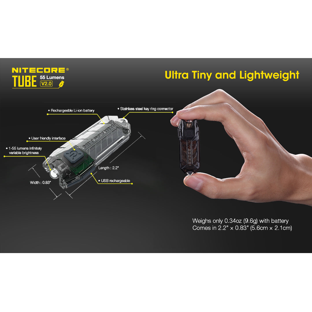 Nitecore TUBE v2 55 Lumen Rechargeable Keychain Flashlight