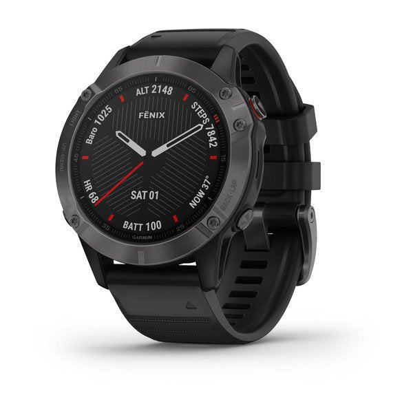 Garmin fēnix® 6 - Sapphire Carbon Gray DLC w/Black Band GPS Watch