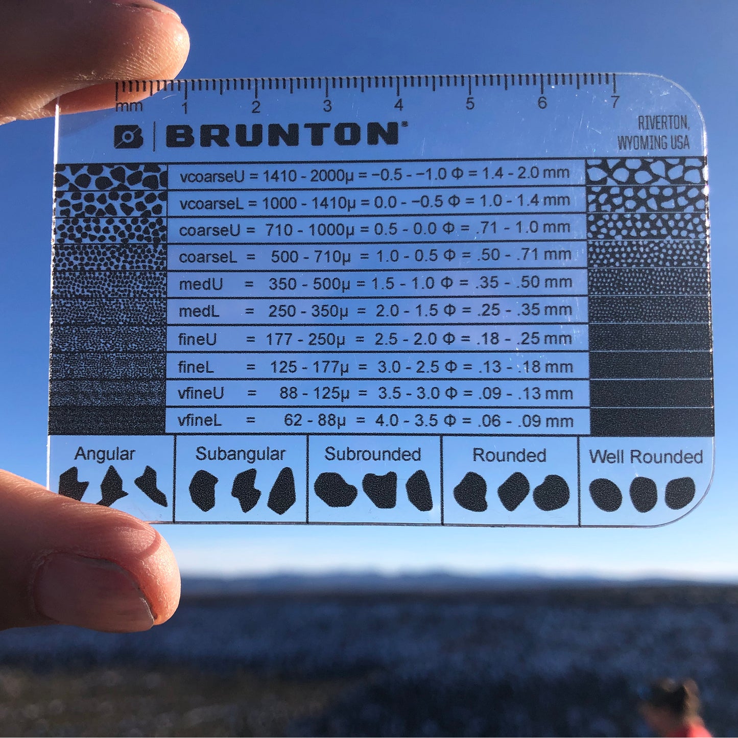 Brunton Grain Size Card