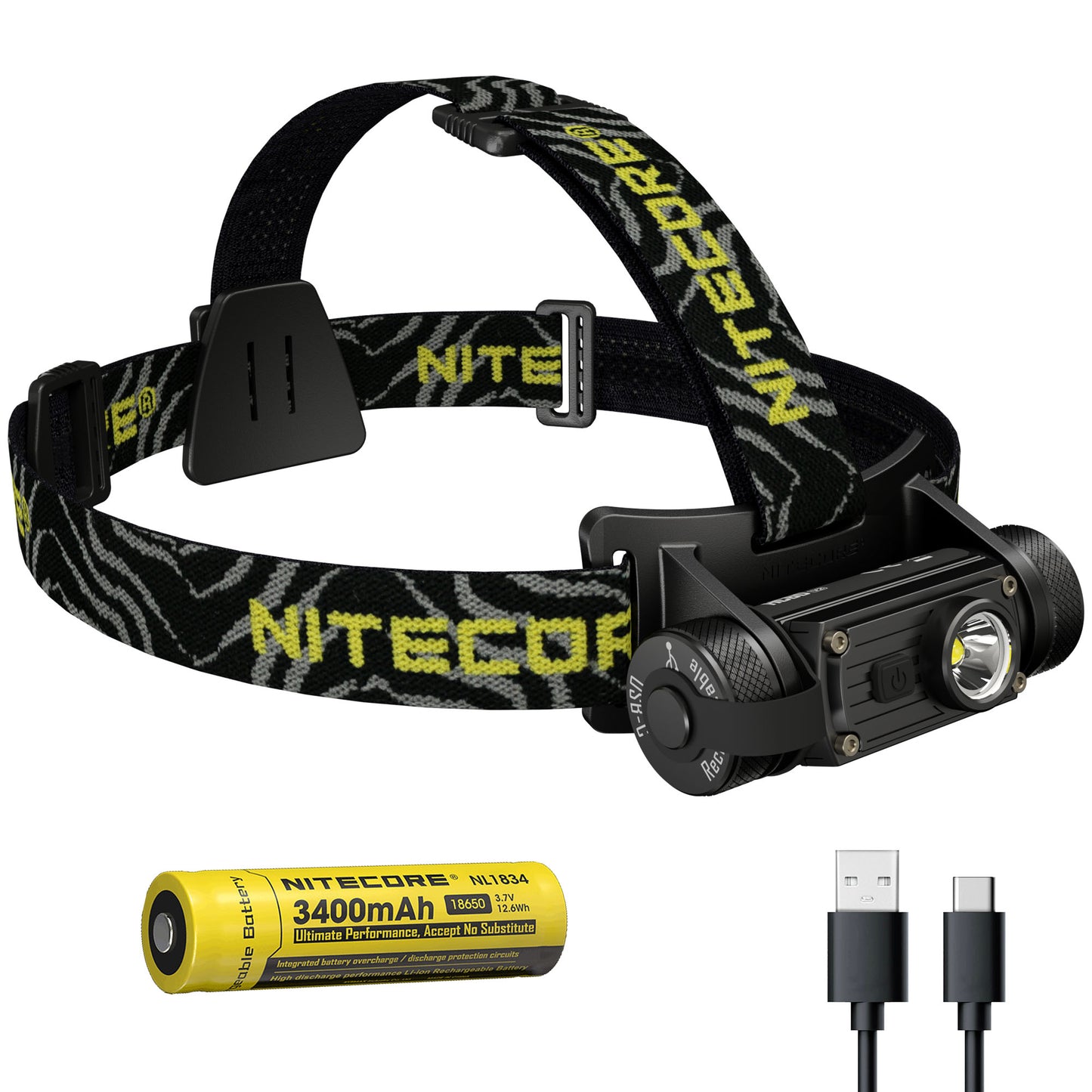 Nitecore HC60 V2 1200 Lumen USB-C Rechargeable Headlamp with 3400mah 18650 Battery