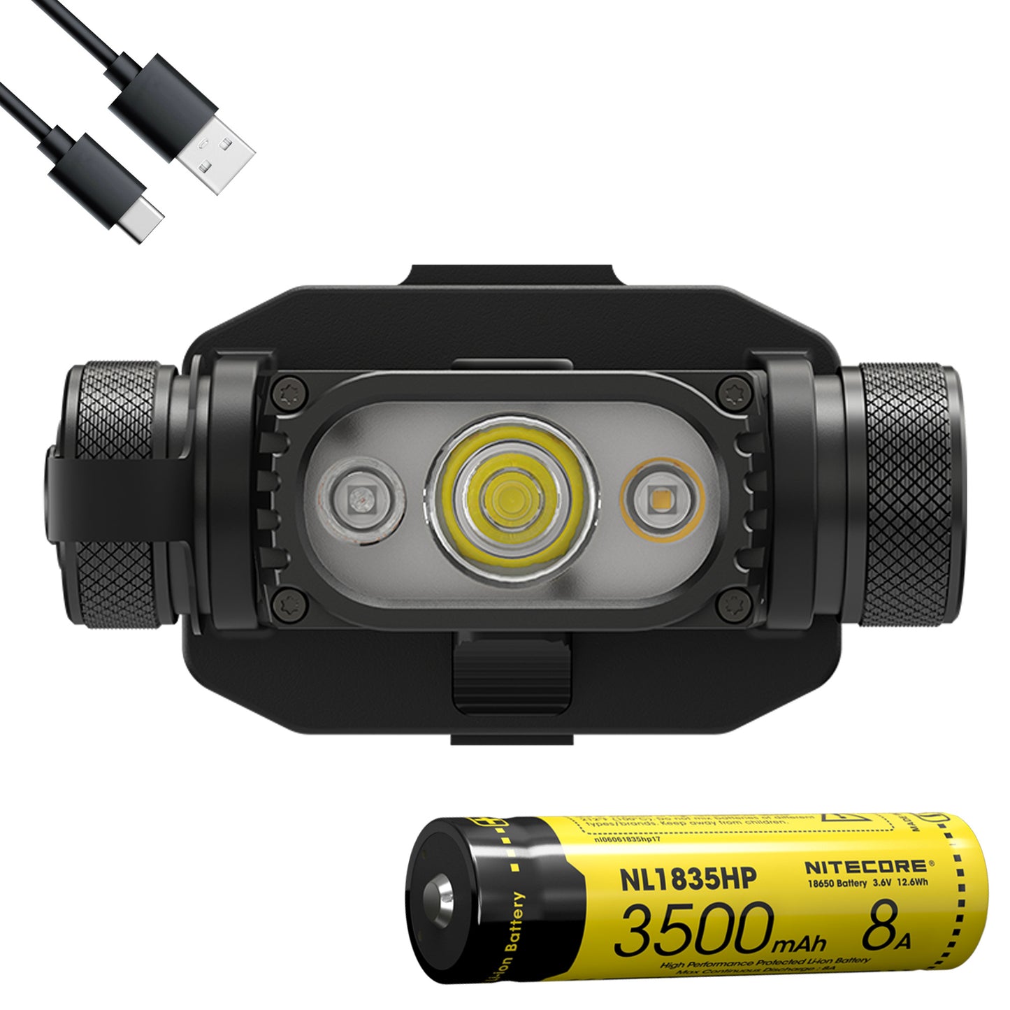 Nitecore HC65M V2 1750 Lumens NVG Mountable Helmet Light, White and Red LED