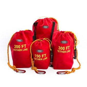 Tetherline Rope with Bag (Red/Yellow or Blue/Yellow Line)