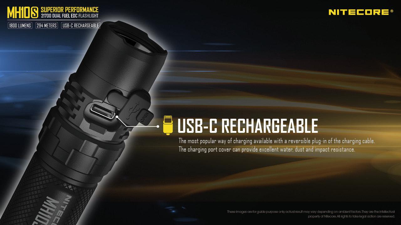 Nitecore MH10S 1800 USB-C Rechargeable Flashlight
