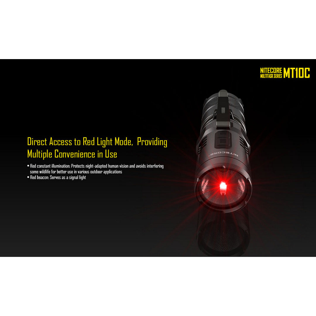 Nitecore MT10C 920 Lumen EDC Tactical Flashlight, with Red Light