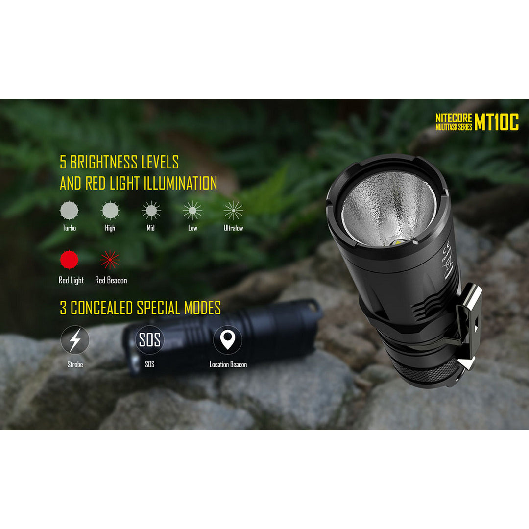 Nitecore MT10C 920 Lumen EDC Tactical Flashlight, with Red Light