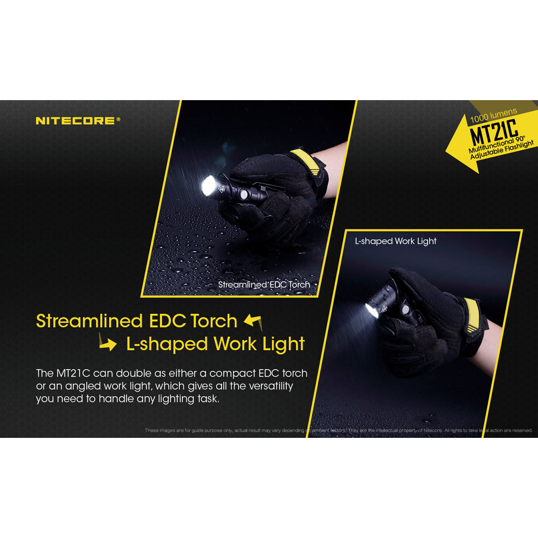 Nitecore MT21C 1000 Lumen Multitask 90 Degree Adjustable Flashlight