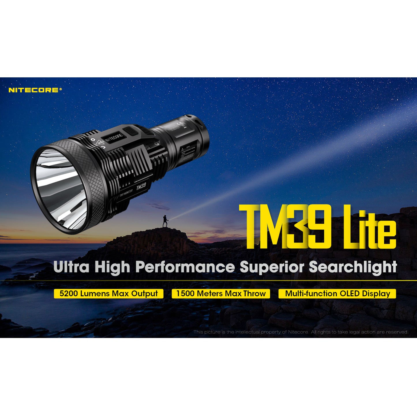 Nitecore TM39 Lite 5200 Lumen 1640 Yard Long Throw Flashlight