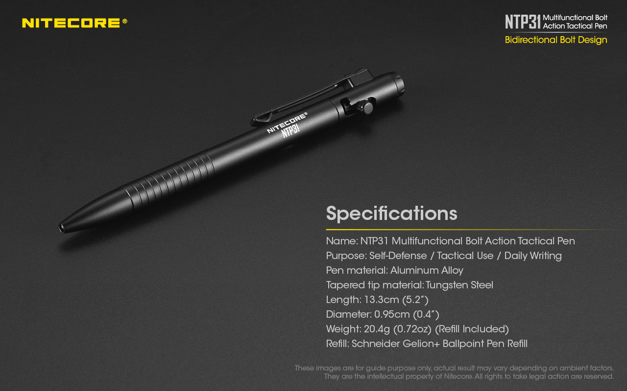 Nitecore NTP31 Aluminum Allow Tactical Bolt Action Pen