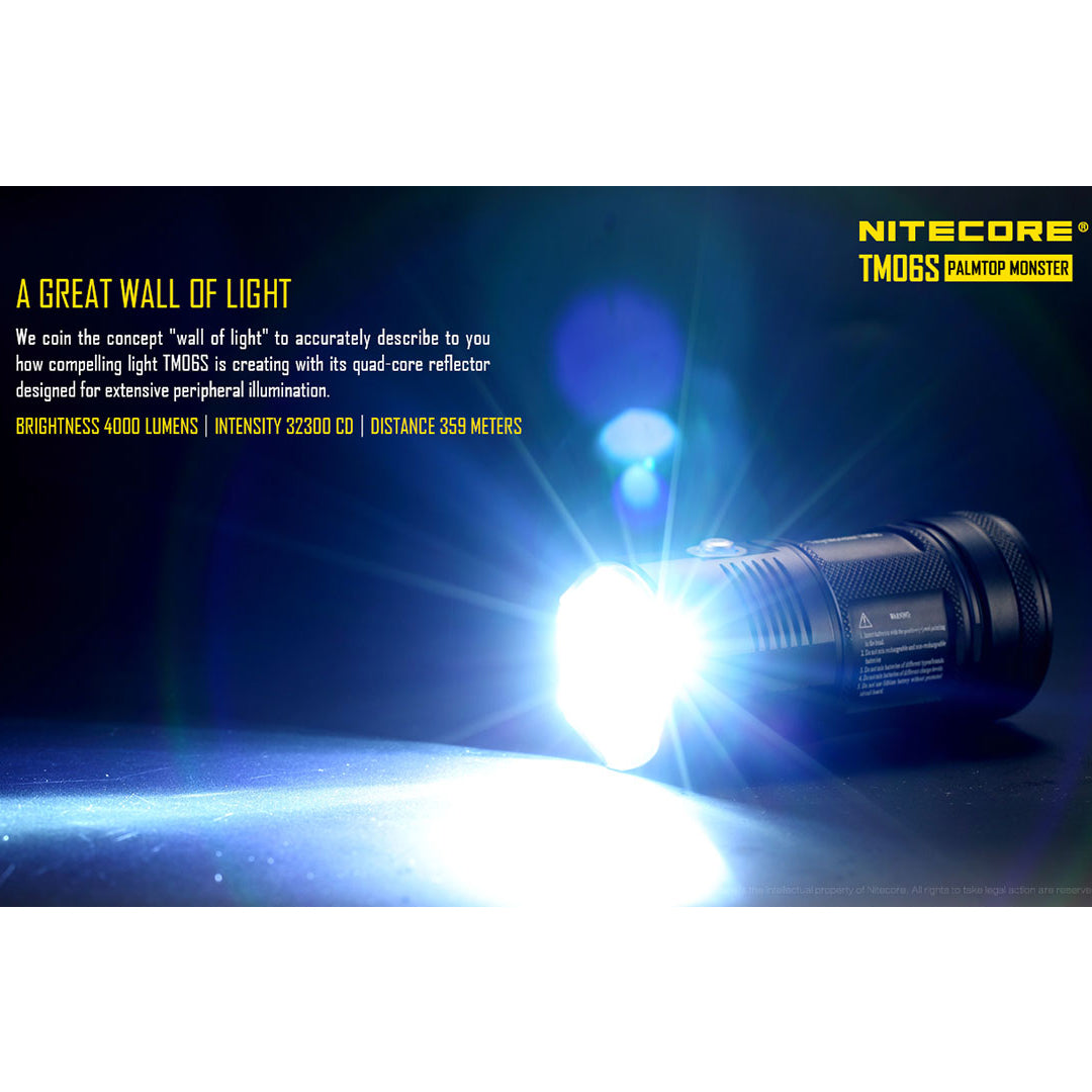 Nitecore TM06S 4000 Lumen 393 Yards CREE XM L2 U3 LED Flashlight