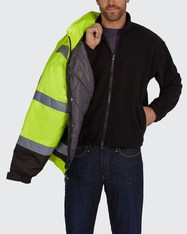 Utility Pro Hi-Vis Bomber Jacket with Removable Fleece and Teflon Fabric Protector UHV563