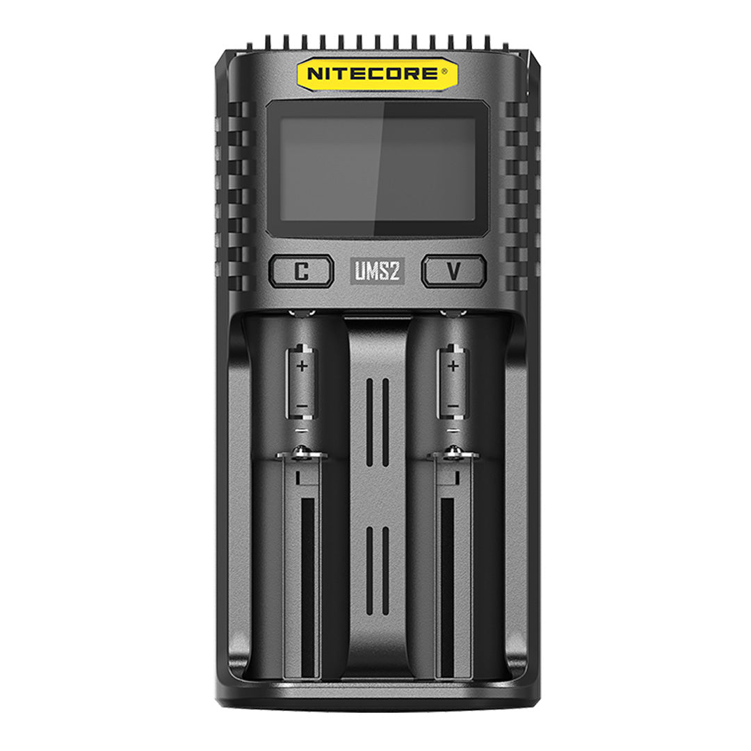 Nitecore UMS2 Dual-Slot USB Fast Charger for 18650 and 21700 Batteries