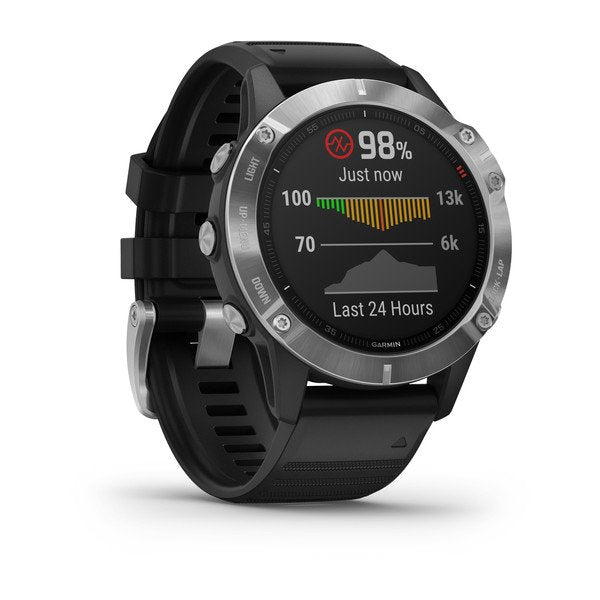 Garmin fēnix® 6, Silver with Black Band GPS Watch