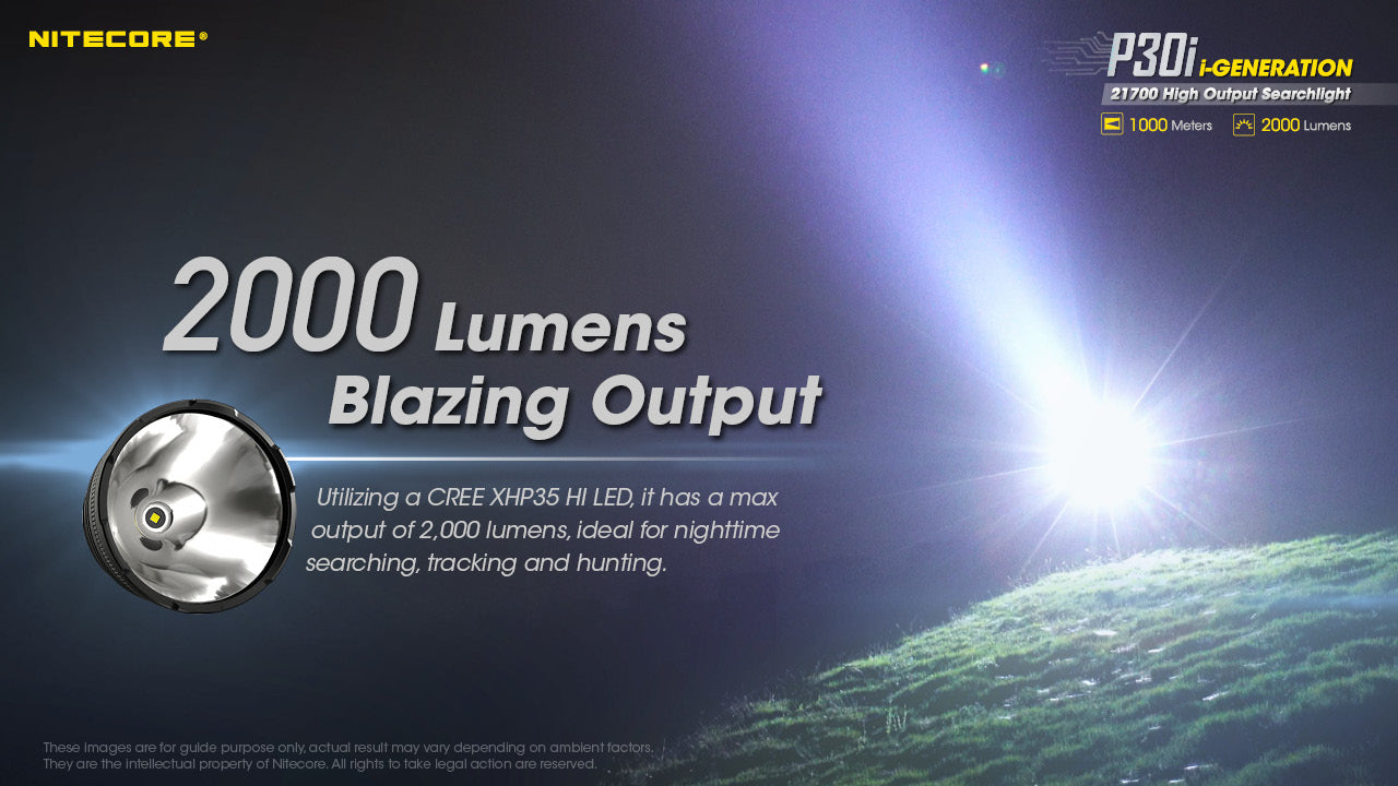 Nitecore P30i 2000 Lumen 1093 Yard Long Throw Hunting Kit