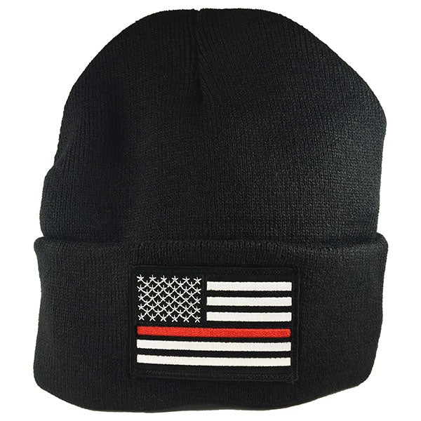 Thin Red Line Flag Embroidered Beanie